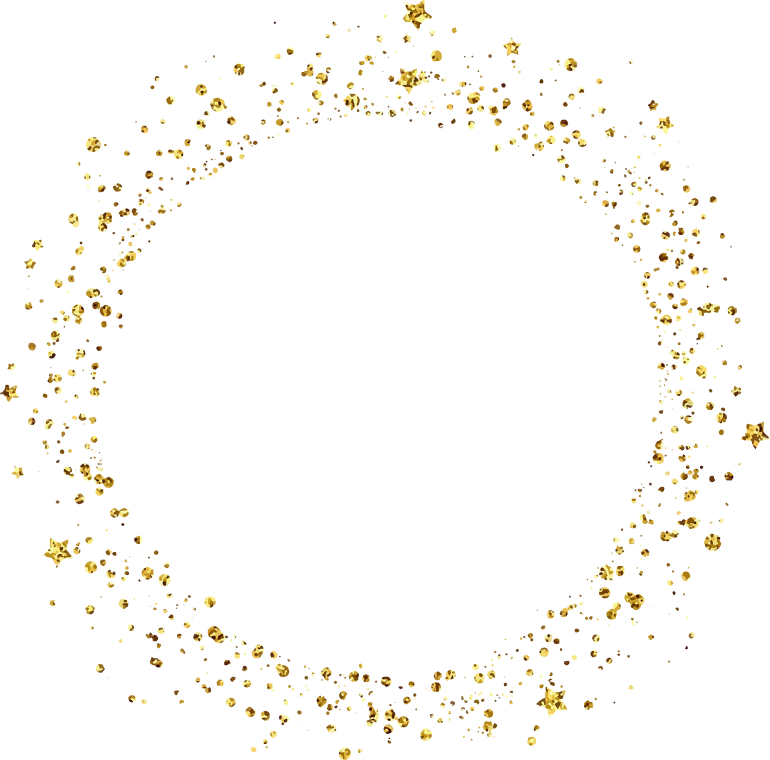 gold glitter circle frame