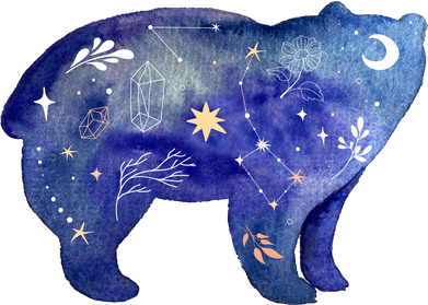 Celestial Watercolor Bear